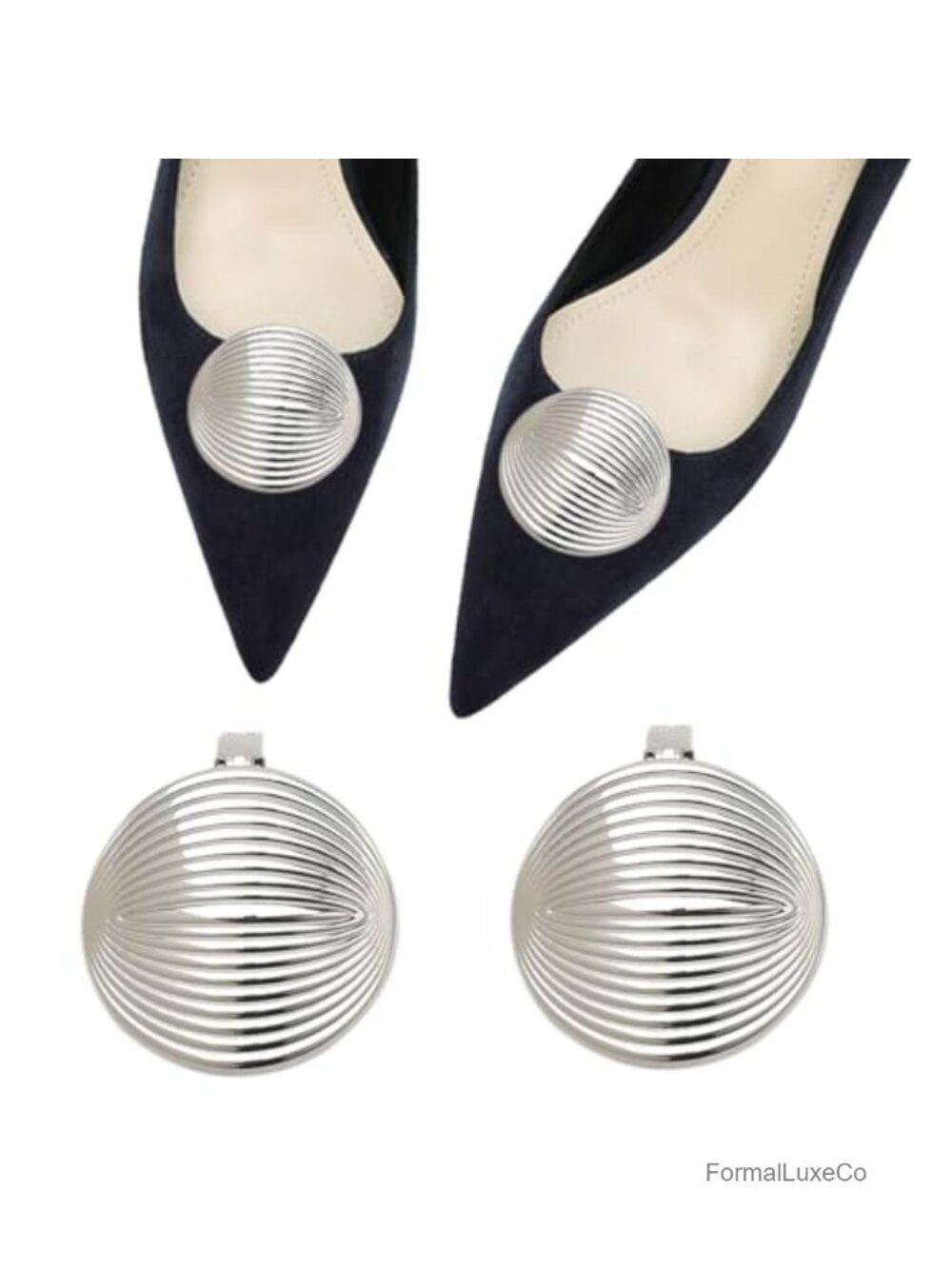 Metal Shoe Clips Detachable Round Shoe Charms for Heels Flats Bridal